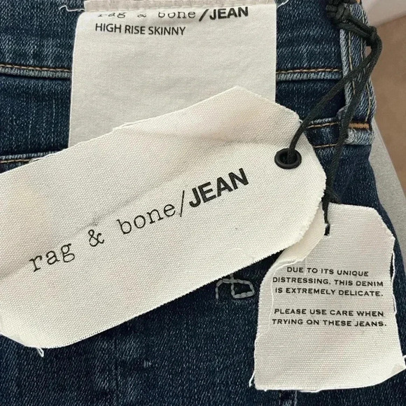 Rag & Bone High Rise Distressed Skinny Jeans - Picture 14 of 17